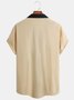Paneled Color Contrast Breast Pocket Short Sleeve Resort Shirt