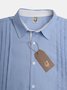 Color Block Short Sleeve Guayabera Shirt