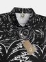 Men's Coconut Tree Print Moisture Wicking Fabric Fashion Lapel Short Sleeve Hawaiian Shirt