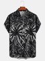 Men's Coconut Tree Print Moisture Wicking Fabric Fashion Lapel Short Sleeve Hawaiian Shirt
