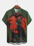 Men's Halloween Witch Pumpkin Print Moisture Wicking Fabric Fashion Lapel Short Sleeve Shirt