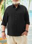 Big Size Cotton Chest Pocket Long Sleeve Shirt