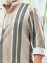 Big Size Striped Chest Pocket Long Sleeve Shirt