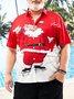 Big Size Santa Chest Pocket Short Sleeve Hawaiian Shirt