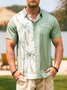 Resort Style Hawaiian Series Coconut Tree Element Lapel Short-Sleeved Printed Shirt Top