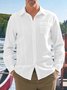 Cotton and linen based net color style leisure men long sleeve shirt
