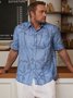 Coconut Tree Chest Pocket Short Sleeve Resort Shirt