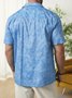 Hardaddy® Cotton Striped Leaf Chest Pocket Bowling Shirt
