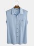 Cotton Plain Chest Pocket Vest