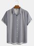 Striped Short Sleeve Bowling Shirt