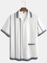 Striped Chest Pocket Short Sleeve Camp Shirt