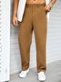 Cotton and Linen Plain Hawaiian Casual Trousers