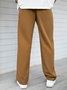 Cotton and Linen Plain Hawaiian Casual Trousers