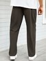 Men's Cotton Linen Elastic Waist Casual Trousers