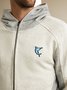 Cotton-Blend Hoodie Zip-up Sweatshirts