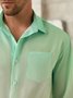 Gradient Color Chest Pocket Long Sleeve Casual Shirt