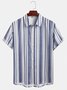 Striped Short Sleeve Casual Shirt