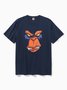 Comic Gorilla Casual Crew Neck Cotton T-Shirt