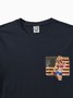 Retro American Girl Crew Neck T-Shirt