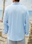 Cotton Color Contrast Long Sleeve Dress Shirt