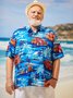 Big Size Palm Tree Chest Pocket Short Sleeve Hawaiian Shirt