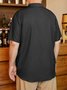 Big Size Crucifix Chest Pocket Short Sleeve Bowling Shirt