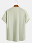 Cotton Plain Short Sleeve Casual Shirt