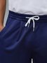 Plain Elastic-Waist Sweatshorts