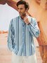 Striped Chest Pocket Long Sleeves Casual Shirt