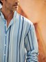 Striped Chest Pocket Long Sleeves Casual Shirt
