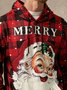 Ugly Plaid Santa Claus Hoodie Sweatshirt