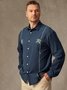 Cotton Bamboo Embroidered Long Sleeve Casual Shirt