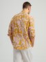 Tropical Floral Chest Pocket Long Sleeve Casual Shirt