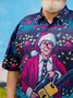 Big Size Christmas Chest Pocket Short Sleeve Casual Shirt