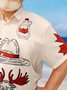Big Size Canada Day Chest Pocket Short Sleeve Shirt