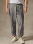 Cotton Striped Casual Cropped Pants