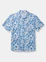 Tropical Floral Chest Pocket Short Sleeve Casual Shirt