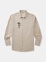 Cotton Coconut Tree Print Long Sleeve Casual Shirt