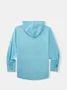 Cotton Plain Long Sleeve Casual Hooded Shirt
