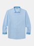 Stitching Contrast Color Long Sleeve Casual Shirt
