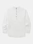 Plain Cotton Long Sleeve Casual Shirt