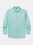 Plain Cotton Long Sleeve Casual Shirt