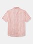 Striped Chest Pocket Short Sleeve Resort Shirt