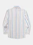 Geometric Color Stripes Long Sleeve Casual Shirt