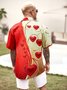St Valentine‘s Day Heart Chest Pocket Short Sleeve Shirt