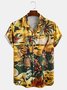 Men's Hawaiian Print Lapel Loose Chest Pocket Short Sleeve Fashion Aloha Shirt