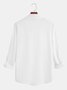 Cotton and linen American casual style embroidery line flax long sleeve Shirt