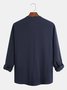 Cotton-flax style n casual long-sleeved linen shirt in clean color base
