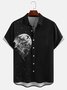 Men's Halloween Witch Print Fashion Lapel Short Sleeve Hawaiian Shirt