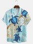 Men's Turtle Print Casual Breathable Hawaiian Short Sleeve Shirt